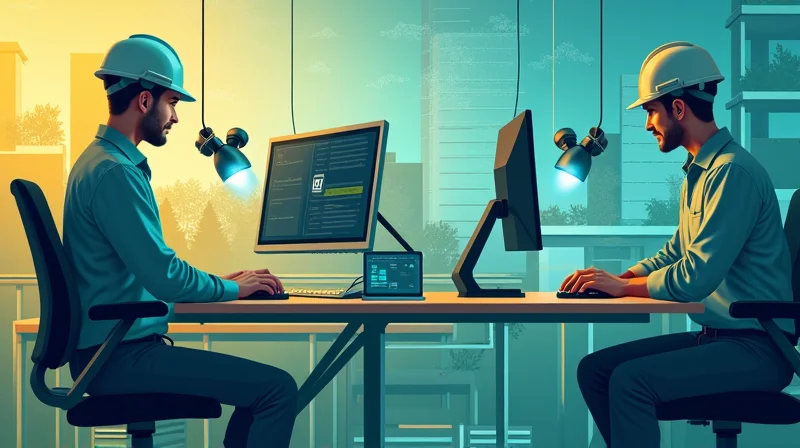 Illustrazione per Computer Vision e DPI: Monitoraggio Automatico nei Cantieri