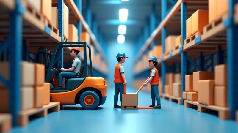Illustrazione per Software sicurezza sul lavoro per logistica e magazzini